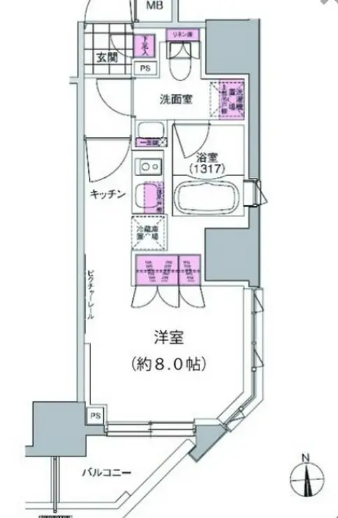 プレジリア東日本橋 7階階 間取り