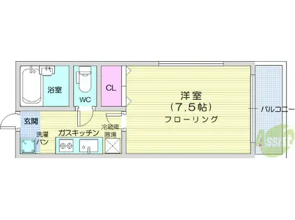 コーポ欅(1K/2階)の間取り写真