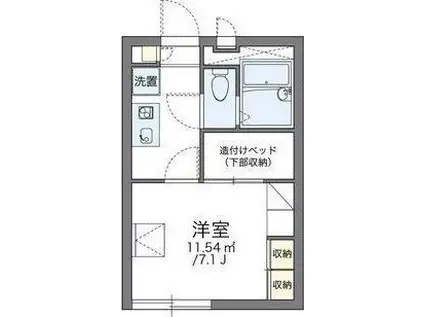 レオパレス別府I(1K/1階)の間取り写真