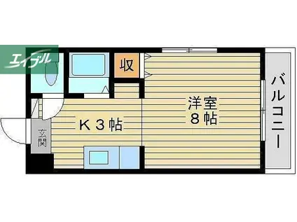 めぞんリベルテI(1K/3階)の間取り写真