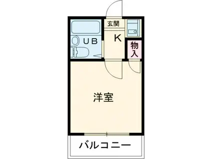 ユトリロ末広通(1K/2階)の間取り写真