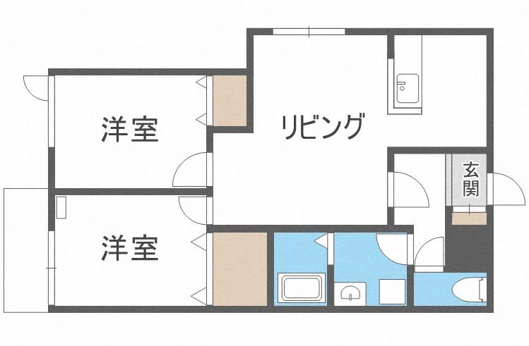 メゾンMT平岡(2LDK/3階)の間取り写真