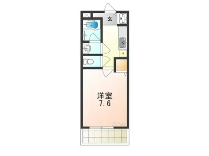 メリー・ヤード泉(1K/2階)の間取り写真