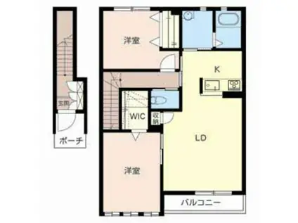 プロヌーブ砥堀(2LDK/2階)の間取り写真