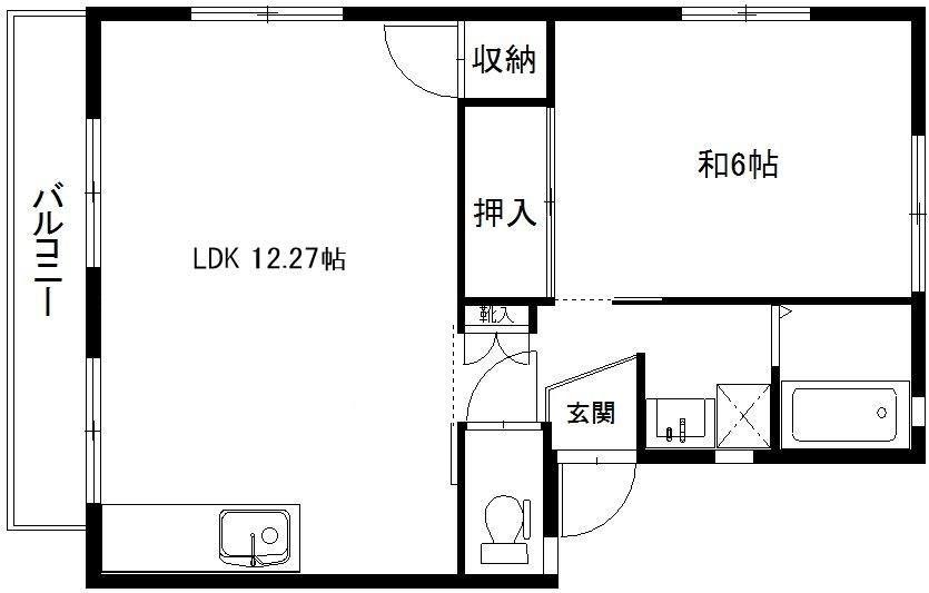 エスポワールII(1LDK/2階)の間取り写真