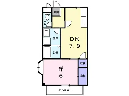 ベルカーム(1DK/1階)の間取り写真