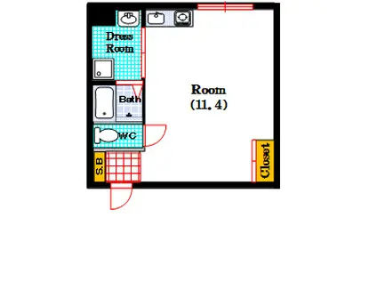 谷四プラザ(ワンルーム/5階)の間取り写真