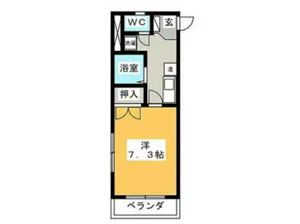 スノーランド外山(1K/3階)の間取り写真