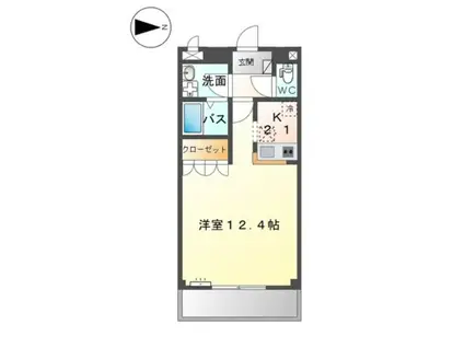 エミネンス(1K/1階)の間取り写真