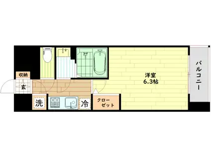 エスリード京橋グランツ(1K/12階)の間取り写真