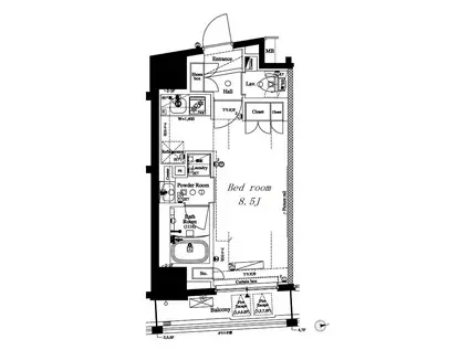 アークマーク八幡山(ワンルーム/8階)の間取り写真