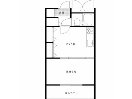 エスポワール(1DK/4階)の間取り写真