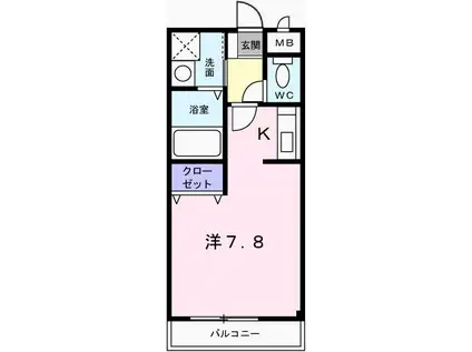 プレッソ新在家(1K/2階)の間取り写真