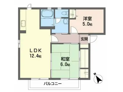グランシード21A(2LDK/2階)の間取り写真