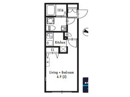 GRAN PASEO 代々木 グランパセオヨヨギ(ワンルーム/4階)の間取り写真