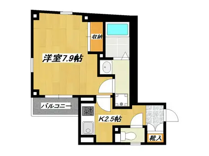 フォーピュアティ(1K/2階)の間取り写真