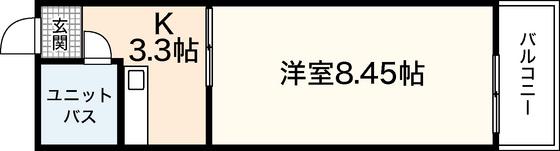 コーポ舟入南(1K/4階)の間取り写真