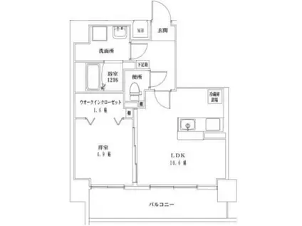 F・STAGE江平 イースト(1LDK/5階)の間取り写真