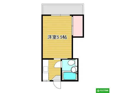 ＪＲ豊肥本線 大分大学前駅 徒歩4分 2階建 築42年(1K/1階)の間取り写真