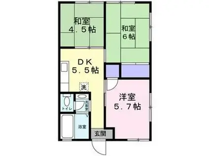 フェリーチェ(3DK/1階)の間取り写真