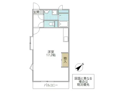 フォーライフヴィラ新荘(ワンルーム/2階)の間取り写真