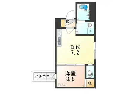 F NORMALIS SEAM(1DK/1階)の間取り写真