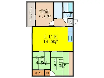 第一太平ビル(3LDK/2階)の間取り写真