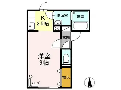 ハイセレールつるや(ワンルーム/2階)の間取り写真