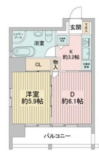レインボーピア記念橋(1LDK/3階)の間取り写真