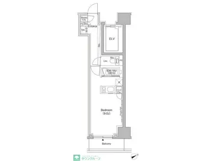 ザ・パークハビオ日本橋茅場町(ワンルーム/8階)の間取り写真