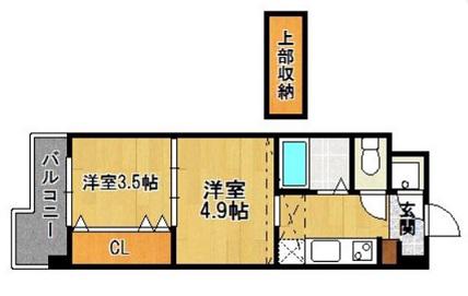 NO55WES.PROJECT博多(2K/4階)の間取り写真