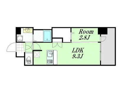 セレニテ新大阪プリエ(1LDK/3階)の間取り写真