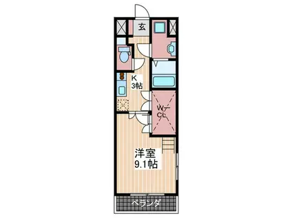 CHATEAU-REY(1K/2階)の間取り写真