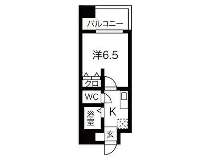 アブレスト桜川(1K/5階)の間取り写真