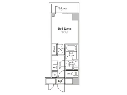 レジディア板橋(1K/2階)の間取り写真