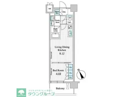 プレノ清澄庭園(1LDK/7階)の間取り写真