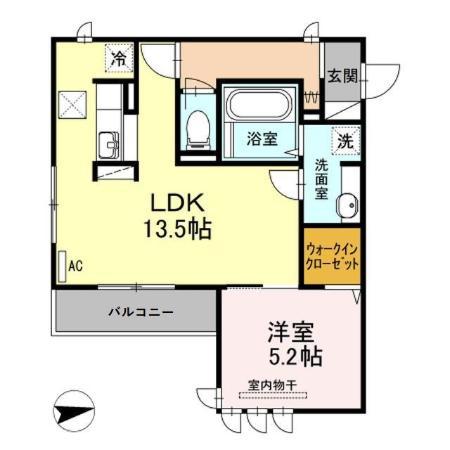 ハピネス2(1LDK/1階)の間取り写真
