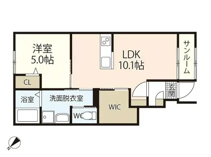 セフィレア(1LDK/1階)の間取り写真