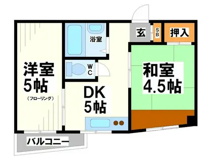 エランドール藤橋(2DK/3階)の間取り写真