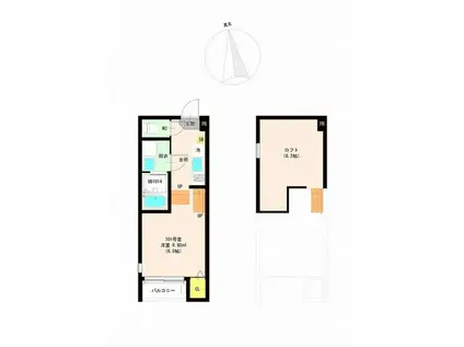 ハーモニーテラス萩野町II(1K/1階)の間取り写真