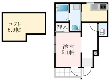 あんしん日置荘西町08-4002(1K/1階)の間取り写真