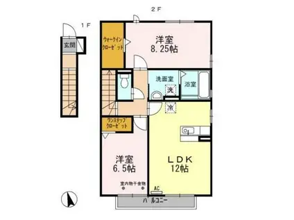 MARCHER FORME(2LDK/2階)の間取り写真