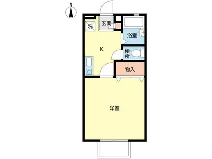 ライムタウン(1K/2階)の間取り写真