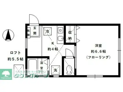 メゾンショウエイ(1K/1階)の間取り写真