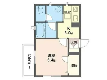 アルフラット品川(1K/3階)の間取り写真