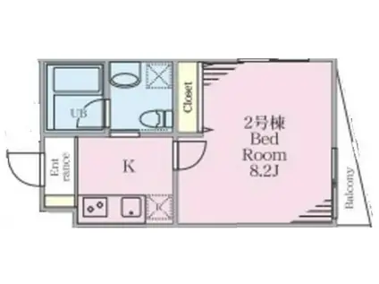 シャンブル(1K/4階)の間取り写真