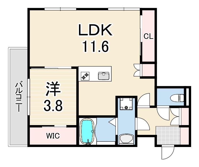 MICA ELENO(1LDK/3階)の間取り写真