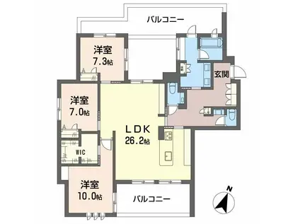 メゾン御影郡家之杜(3LDK/3階)の間取り写真