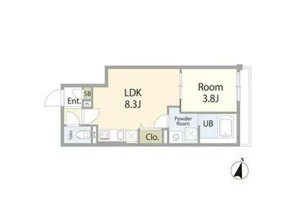 リーデンス名古屋駅西(1LDK/3階)の間取り写真