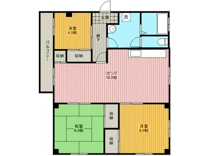日比谷レジデンス(3LDK/7階)の間取り写真